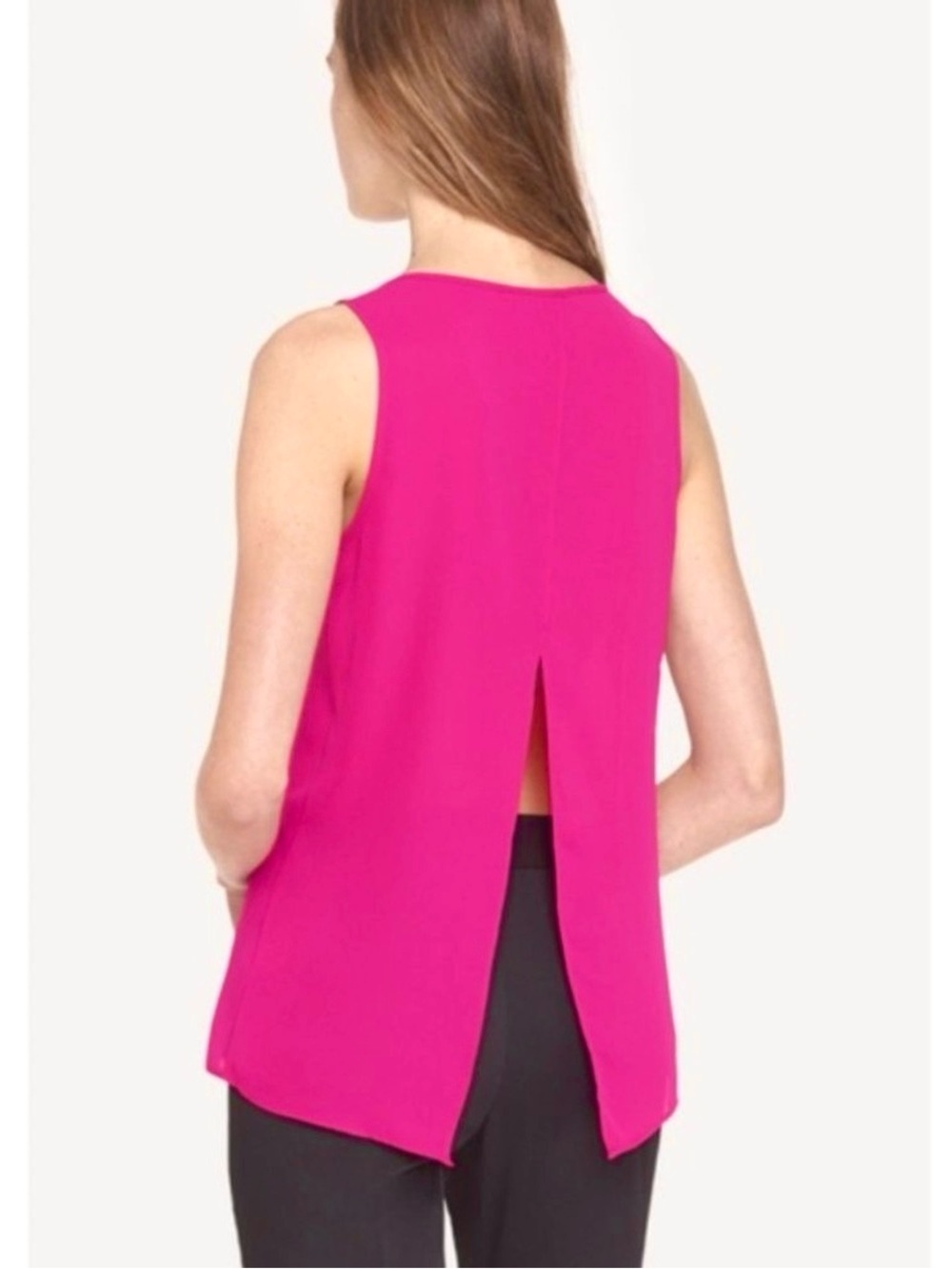 Express - Split Back Sleeveless Tank Top Fiucsia/Hot PinkXS